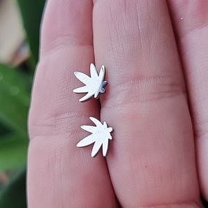 420 Leaf Stud Earrings, unisex